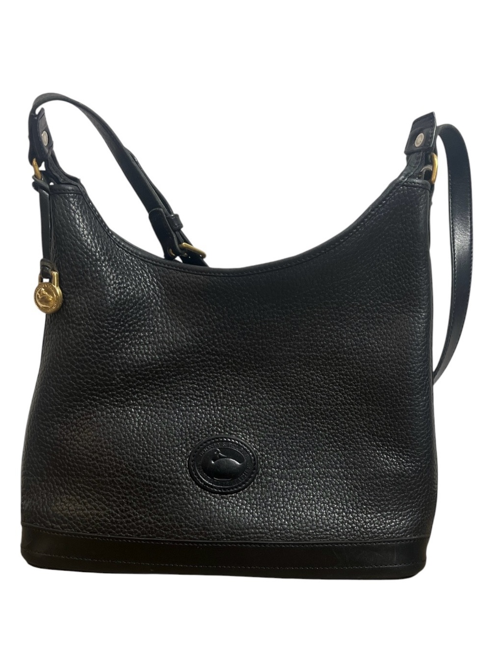 Vintage Dooney & Bourke AWL Black Leather Hobo Shoulder Bag USA